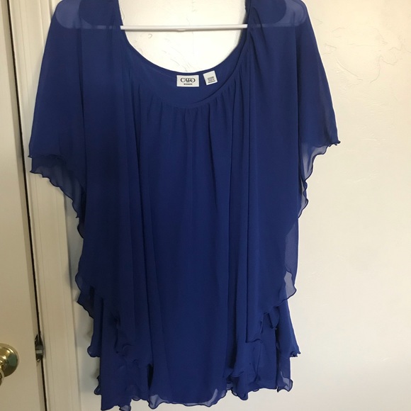Cato Tops - Cato Blue Butterly Top 22/24W